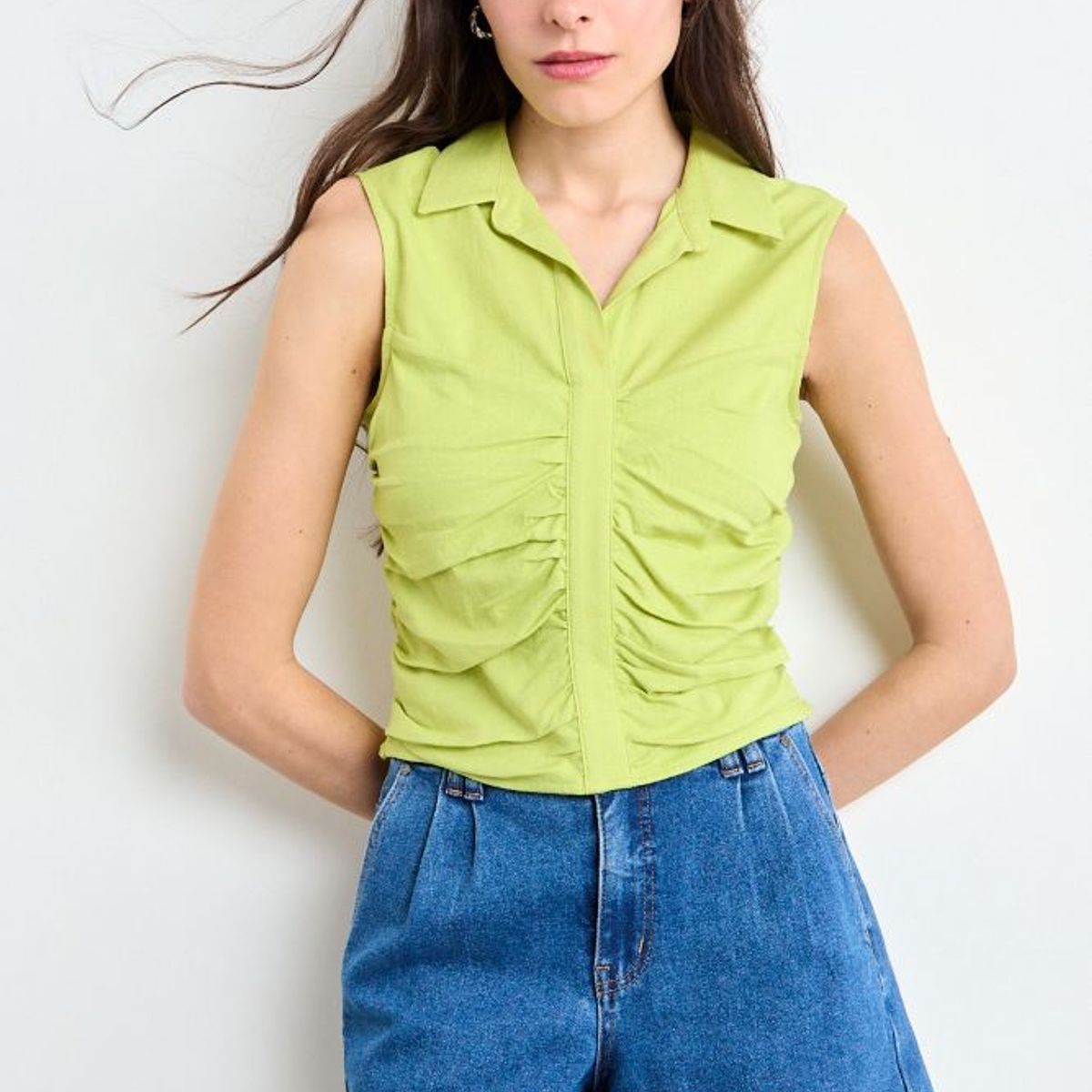 IO - Blusa Lisa Mujer Verde Io