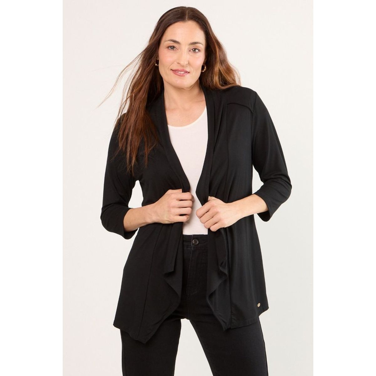 MA GRIFFE - Tapado Abierto Mujer Negro Magriffe