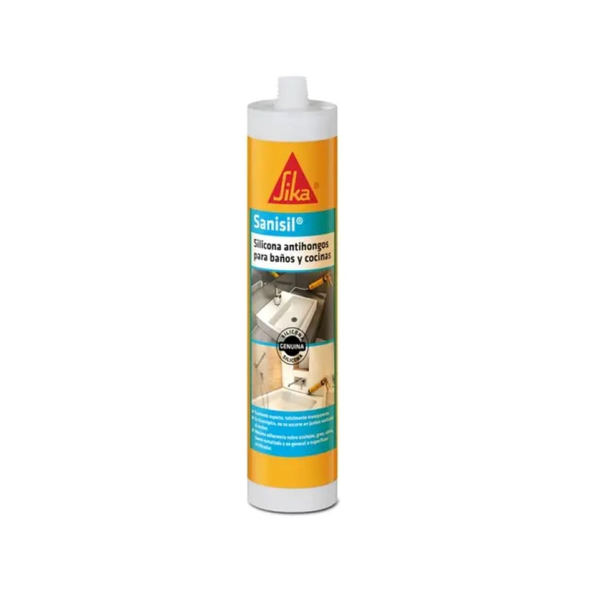 SIKA - Silicona Antihongos Baño Cocina Sanisil 280ml Sika - Crema