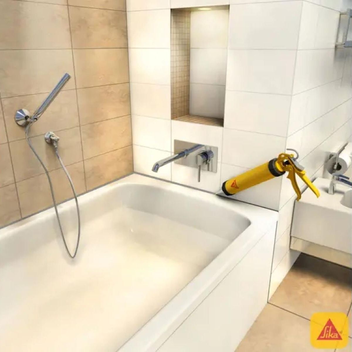 SIKA - Silicona Antihongos Baño Cocina Sanisil 280ml Sika - Crema