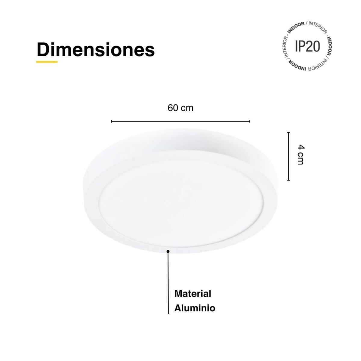 Panel LED Redondo 60cm 40W 4800lm blanco Cálido Aplicar, marca DEMASLED - Foto 2