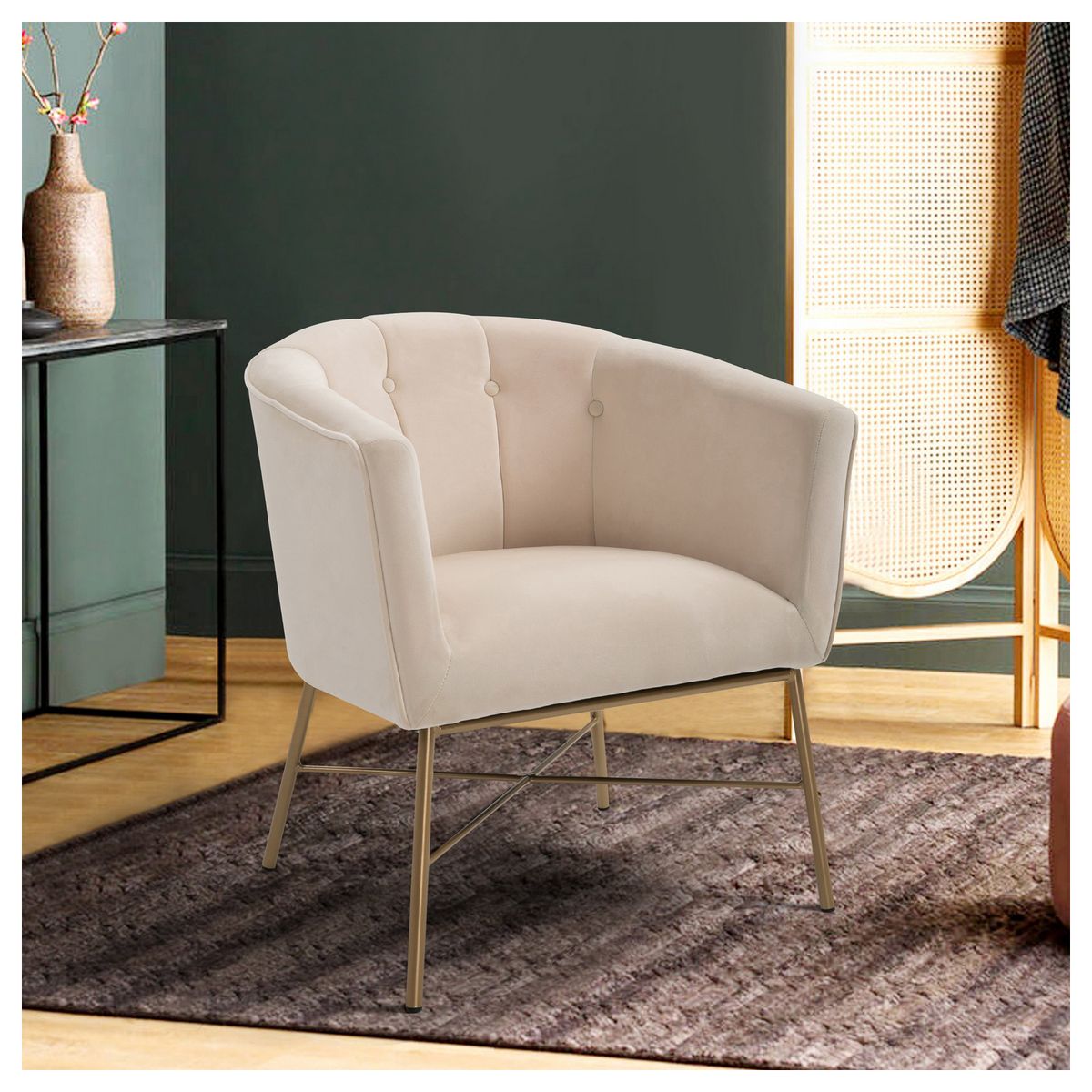 NOVAHUS - Poltrona Sitial Terciopelo Navona Beige