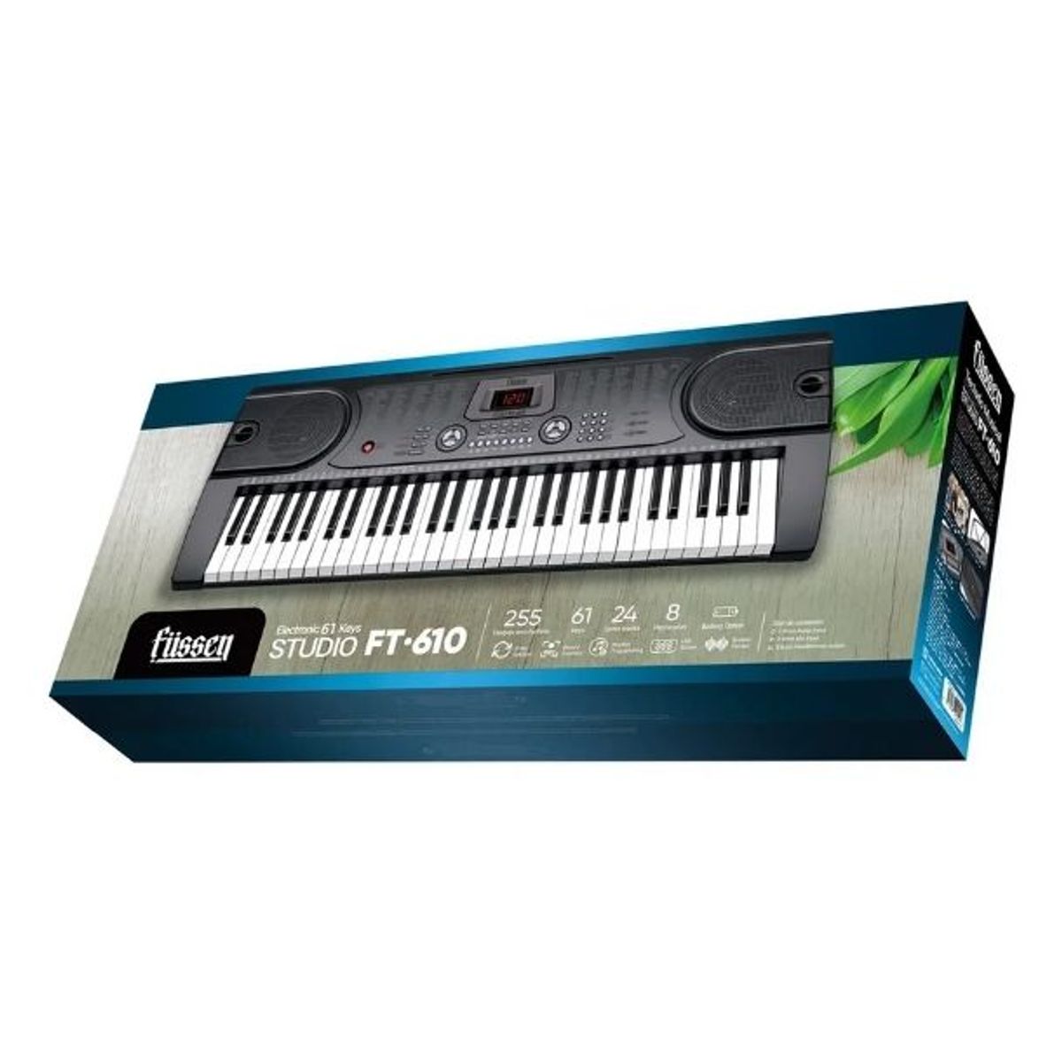MLAB - Teclado Piano Musical Electrónico Fussen Ft-610 61 Teclas 255 Ritmos Negro Mlab Instrumento Musical