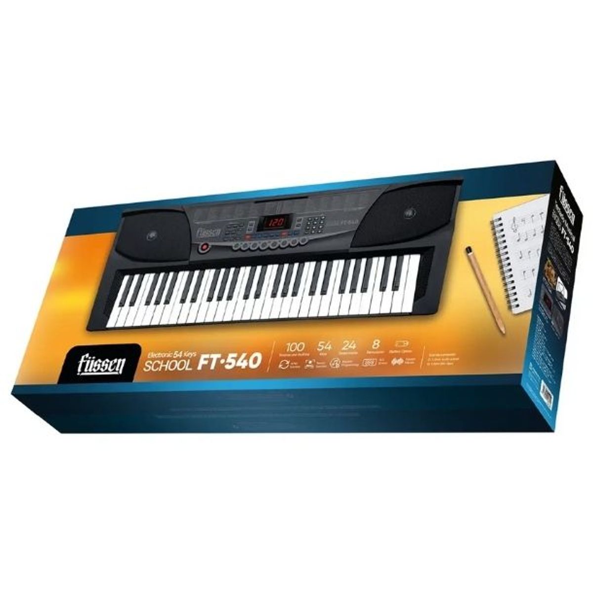 FUSSEN - Teclado Piano Electric School 54 Teclas Ft570 Fussen - 9578 Negro Instrumento Musical
