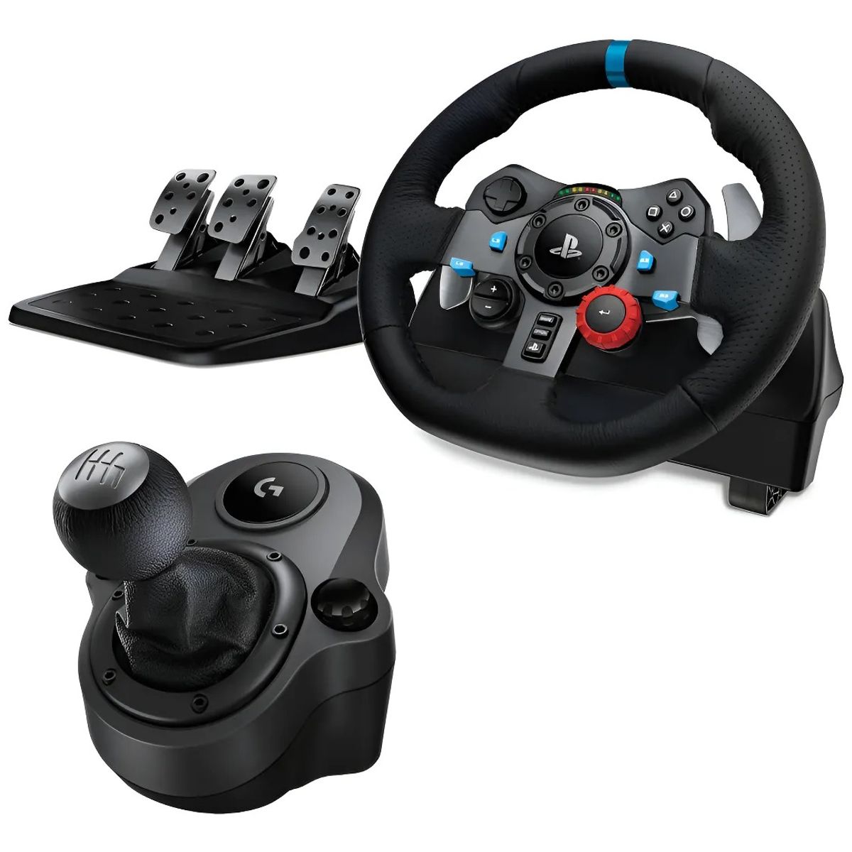 LOGITECH - kit Volante Negro Con Pedales Y Palanca Logitech Com01