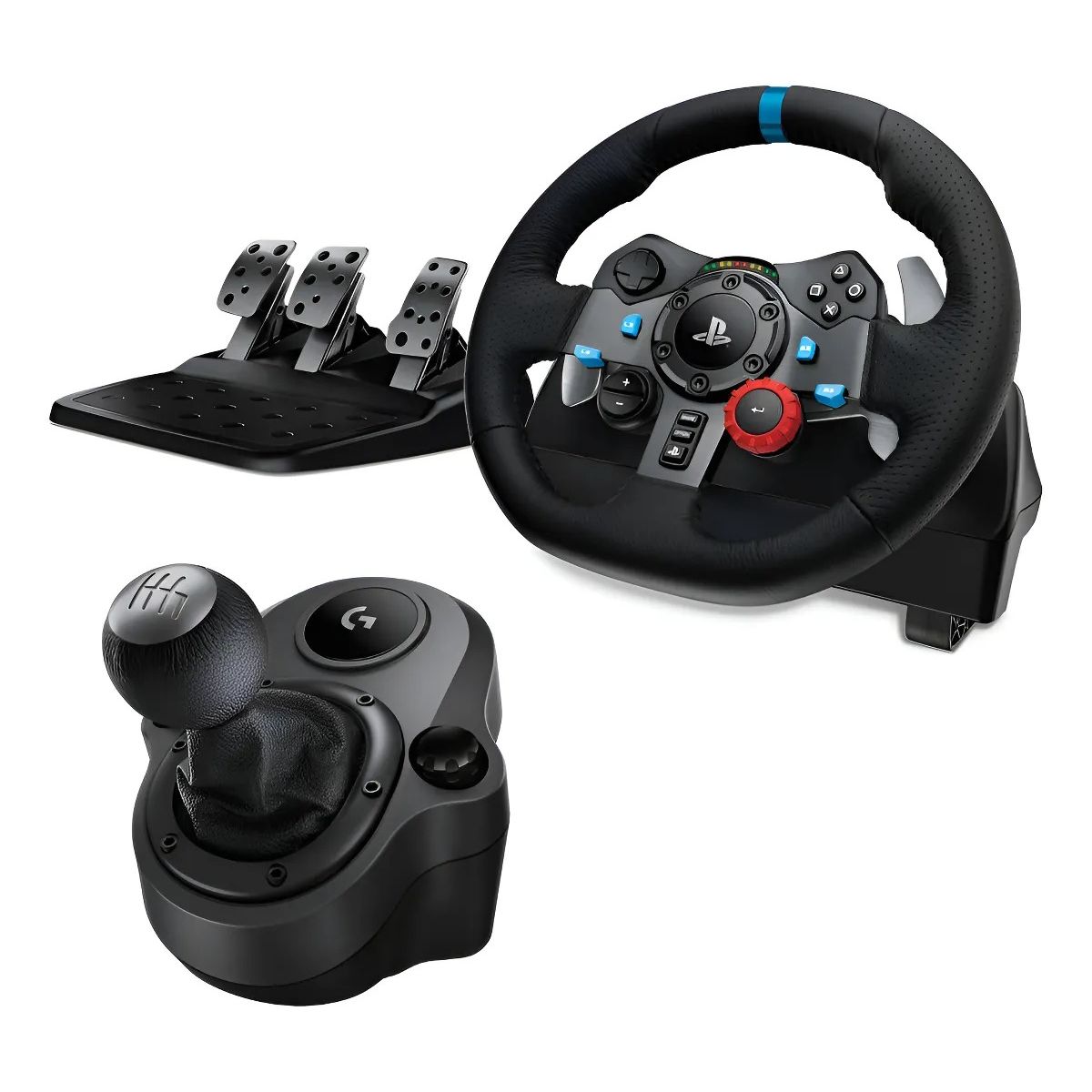 LOGITECH - kit Volante Negro Con Pedales Y Palanca Logitech Com01