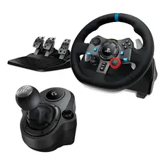 LOGITECH - Kit Volante Negro Con Pedales Y Palanca Com01