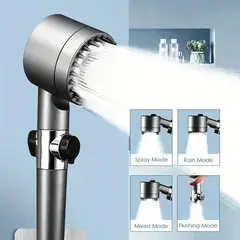 MOVI - Cabezal de Ducha 4 en 1 con Manguera Flexible 1.5 m – Ahorro de agua