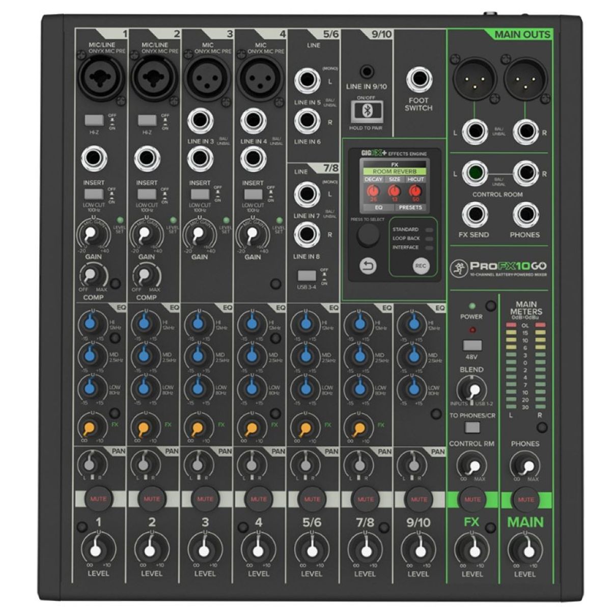 MACKIE - Mezclador Profesional Con Bluetooth Mackie ProFx 10 Go