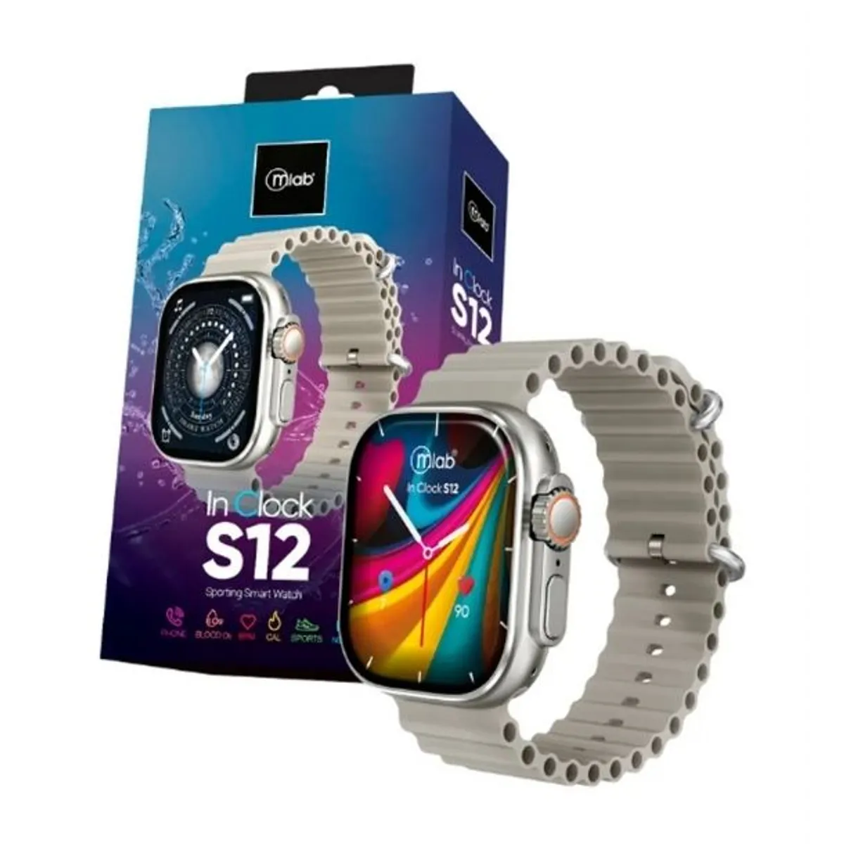 MLAB - Smartwatch InClock S12 Sporting Smart Watch Reloj Inteligente MLAB 9402 IP67