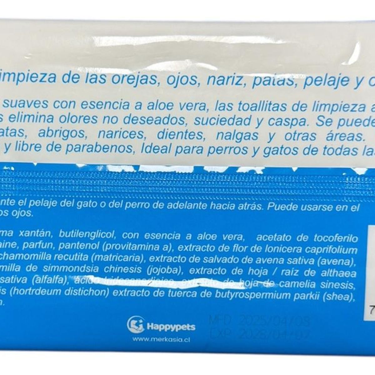 GENERICO - Toallas Húmedas Para Mascotas Perro Gato Happy Pets 50u