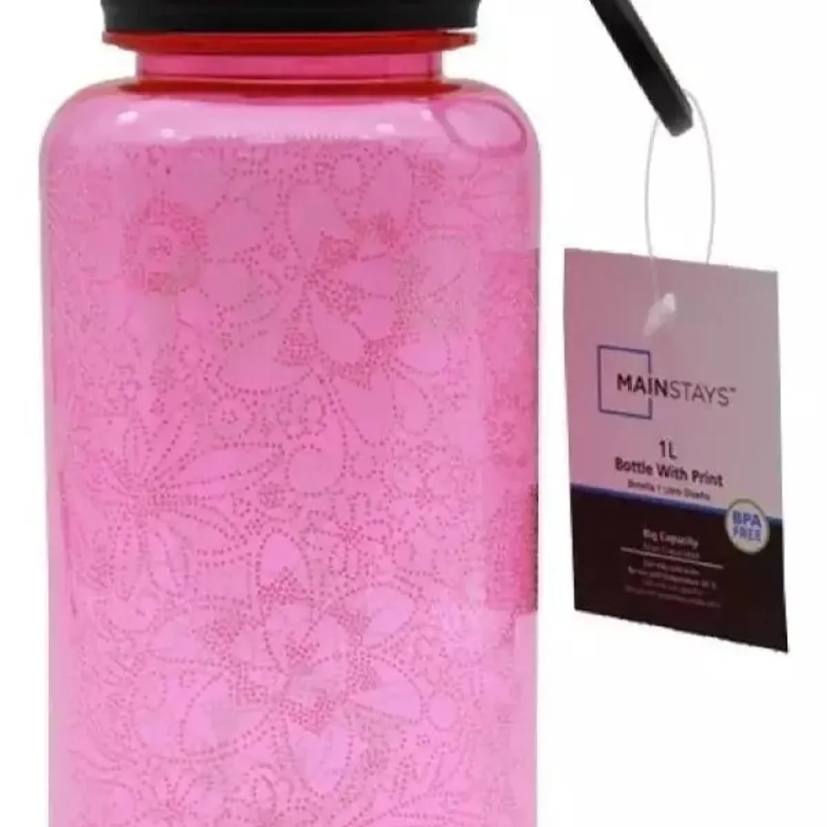 MAINSTAYS - Botellas Agua 1 Lt Mainstays Diseños Rosado