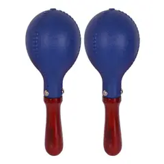 RMX - PAR DE SONORA PLASTICA CON MANGO MADERA AZUL