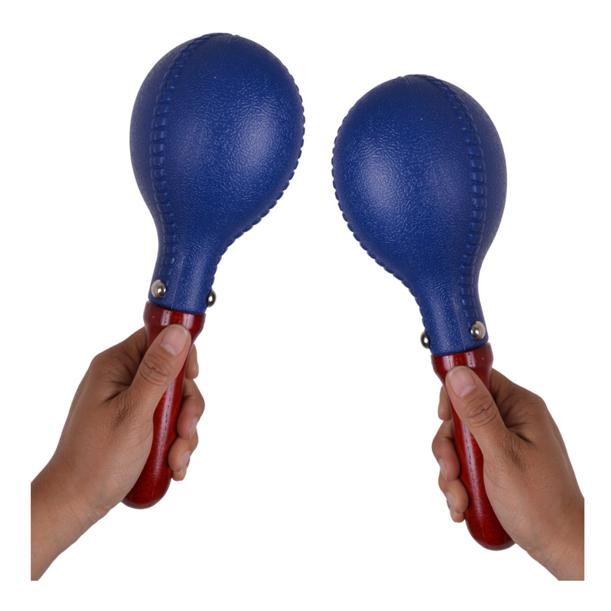 RMX - PAR DE SONORA PLASTICA CON MANGO MADERA AZUL RMX