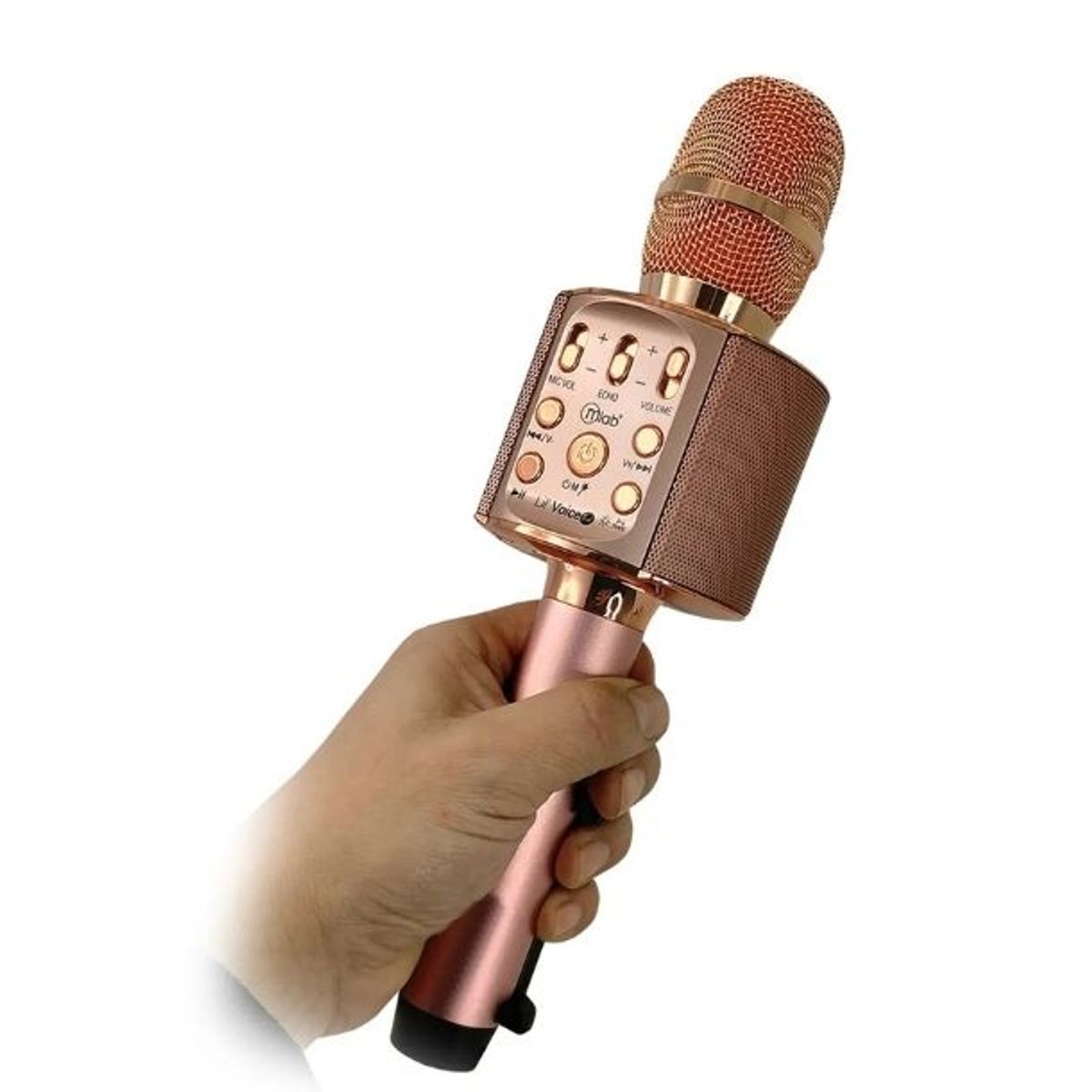 MLAB - Micrófono Karaoke Bluetooth Lil’ Voice 2 – Con Funny Voice Microfono Musica- ROSA