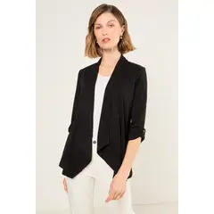 MA GRIFFE - Tapado Liso Mujer Negro Magriffe