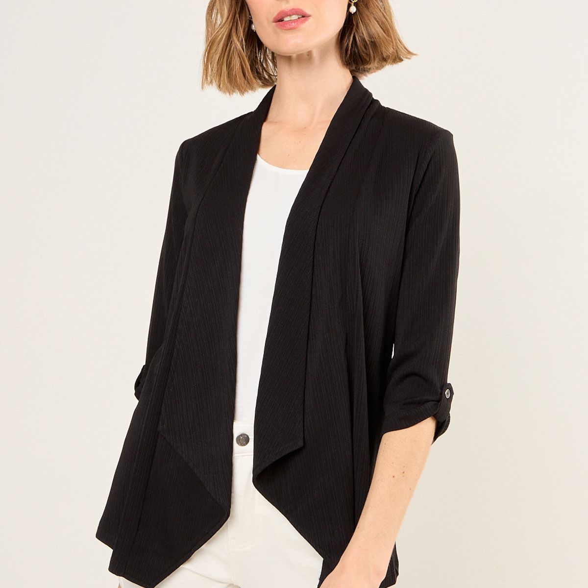 MA GRIFFE - Tapado Liso Mujer Negro Magriffe