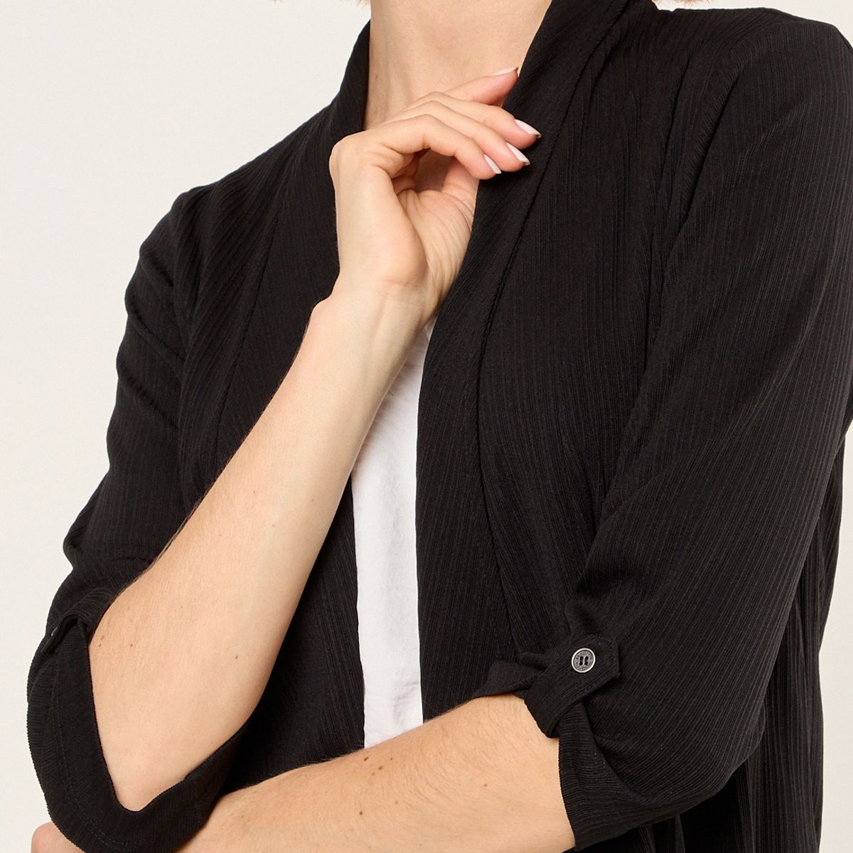 MA GRIFFE - Tapado Liso Mujer Negro Magriffe