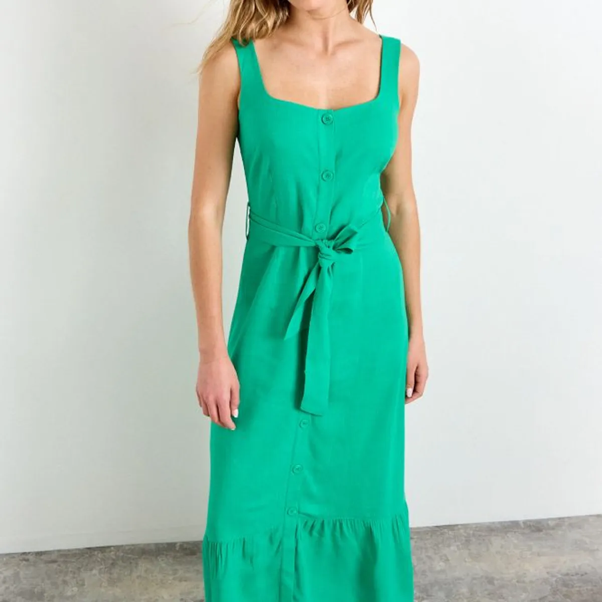 IO - Vestido Liso Mujer Verde Oliva Io