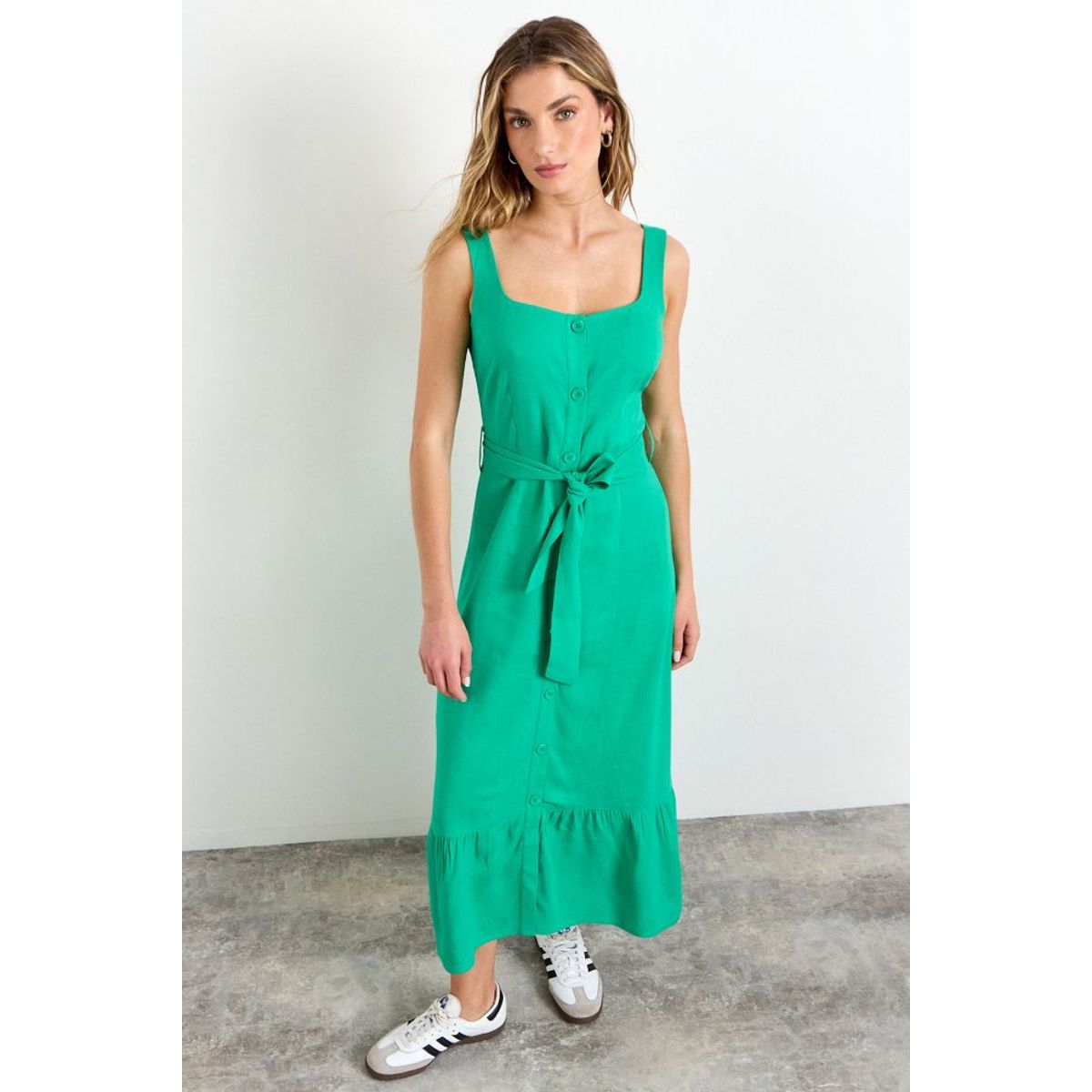 IO - Vestido Liso Mujer Verde Oliva Io