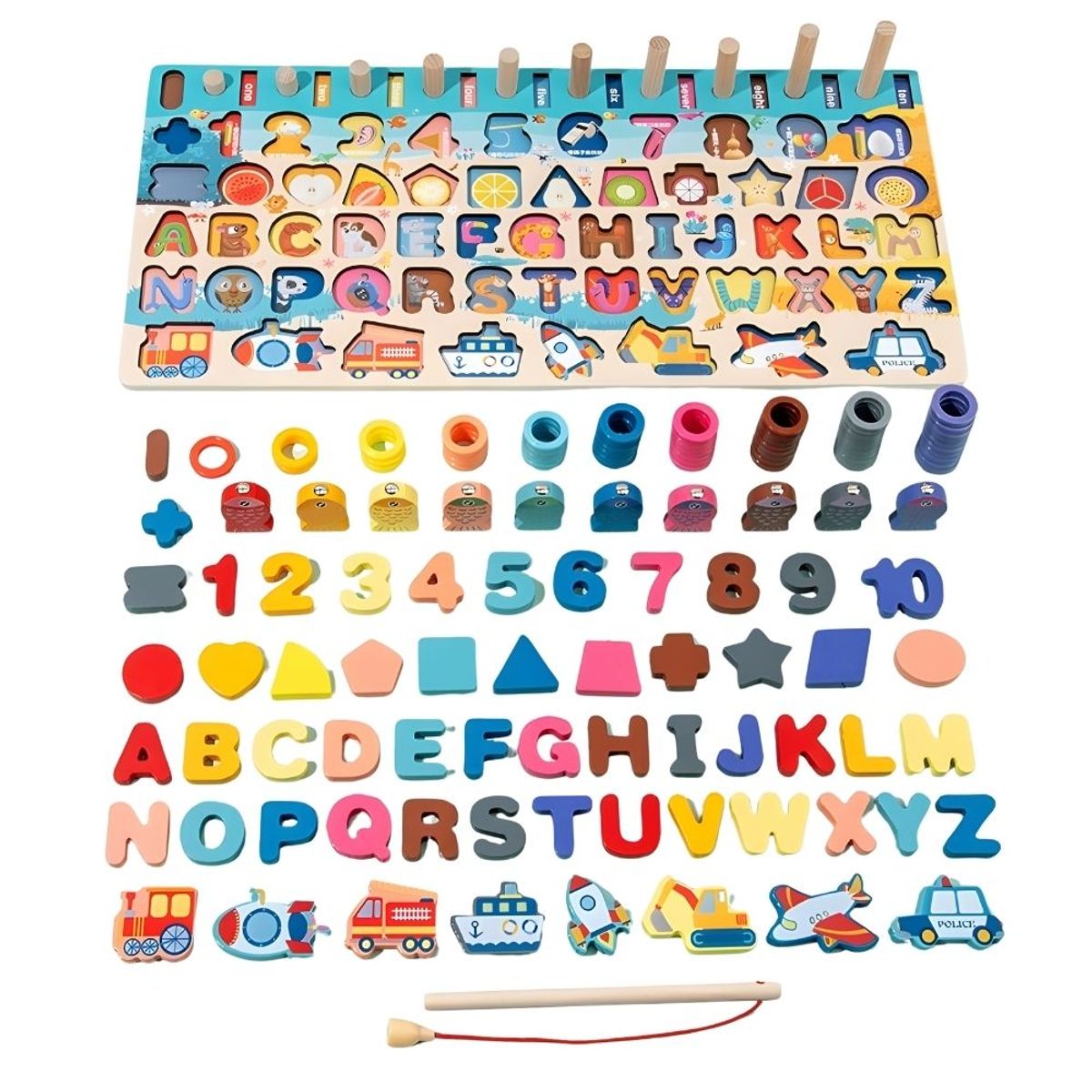 NOVYSTOR - Tablero Educativo Infantil Monterossi 7 en 1 de Madera