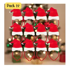 EKOL TACTICA MILITAR - Pack 12 Gorros Cintillos De Viejo Pascuero Navidad 2025