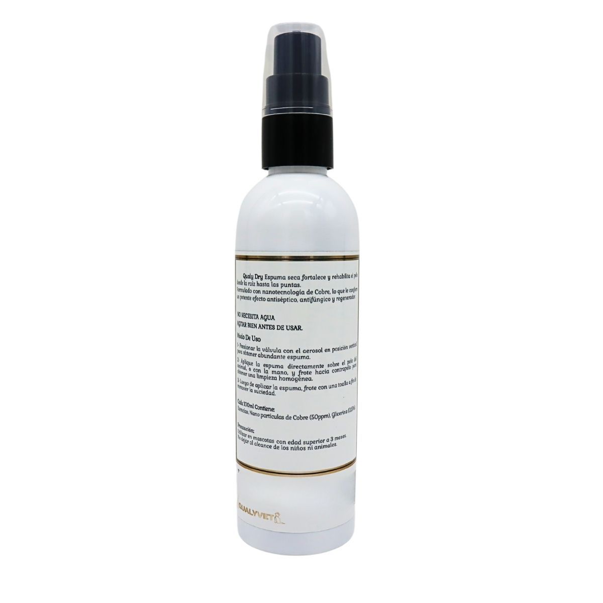 GENERICO - Shampoo Espuma Seca Para Mascotas Qualy 250 ml Vainilla