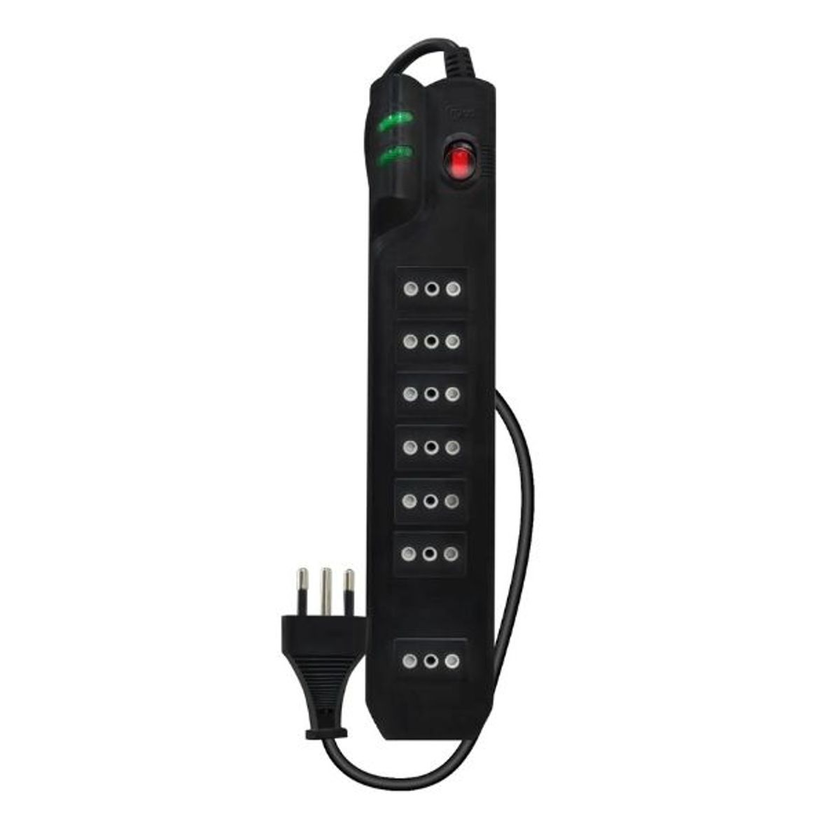 MLAB - Alargador Protector De Voltaje 5 Metros Mlab 9306 Color Negro Certificado 1400w 7 Salidas