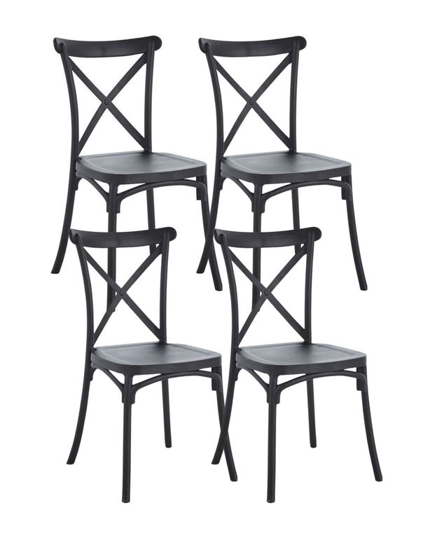 PACK DE 4 SILLA SENA POLIPROPILENO- NEGRO Negro