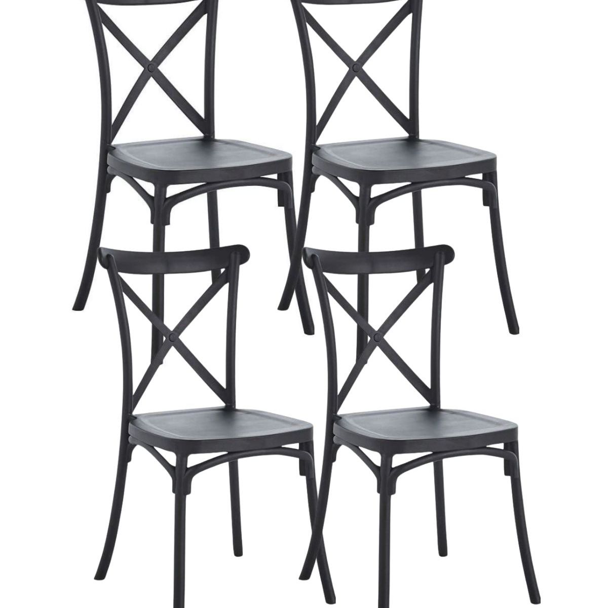 HABITA2 CHILE - PACK  DE 4 SILLA SENA POLIPROPILENO- NEGRO