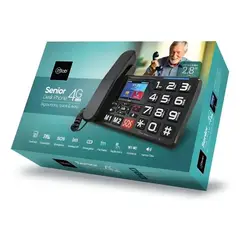 MLAB - Teléfono Senior Inalámbrico Sobremesa 4g Sos 2.8 9440 Color Negro Teléfono Fijo