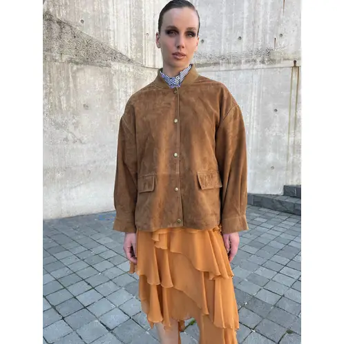 HER - CHAQUETA BOMBER GAMUZA CAMEL
