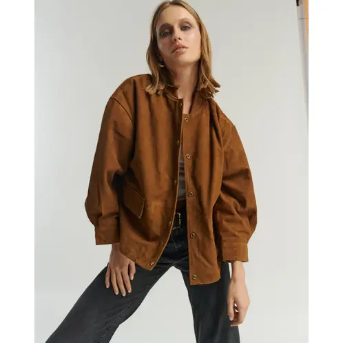 HER - CHAQUETA BOMBER GAMUZA CAMEL