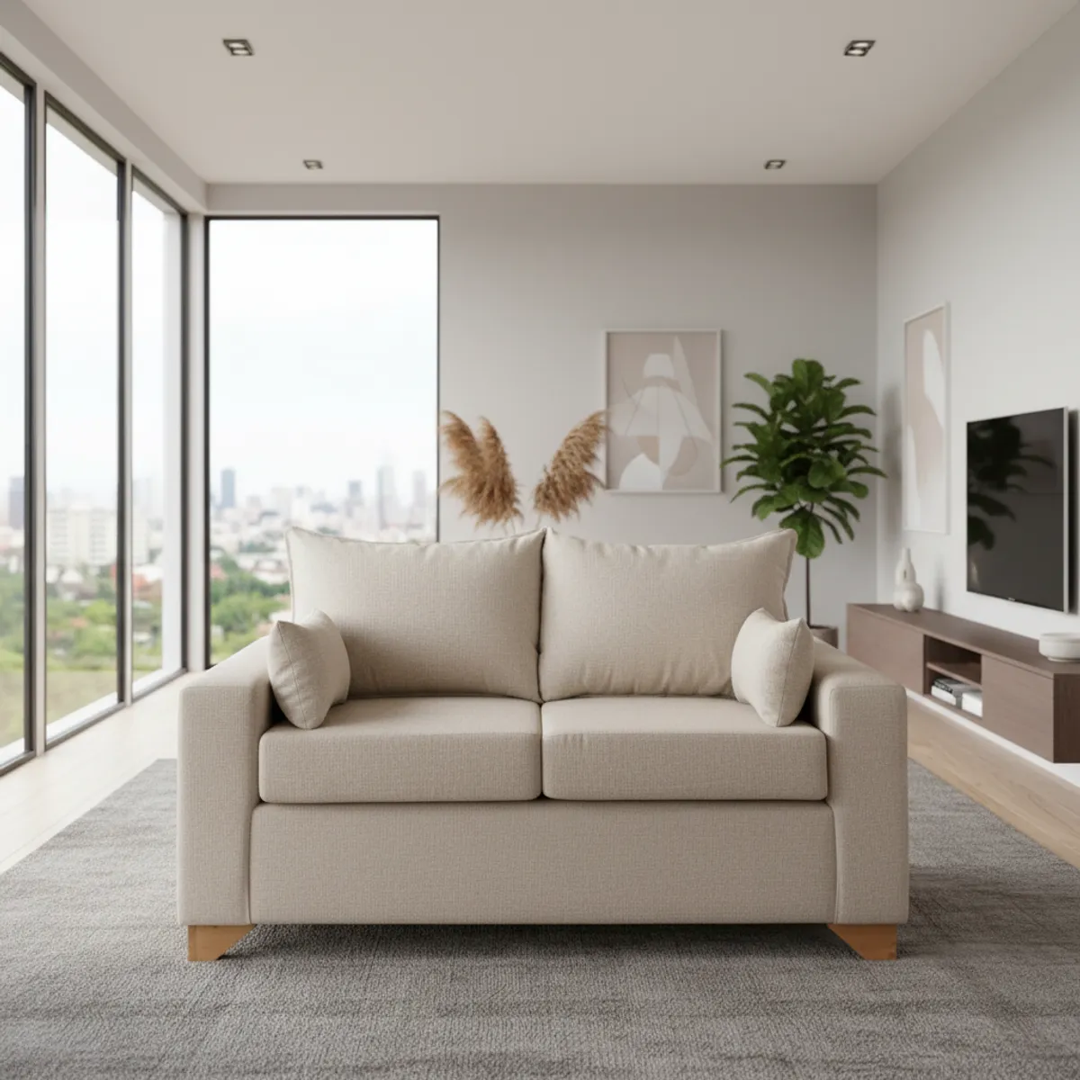 MUEBLES NEW - SOFA STEFANY BEIGE LINO