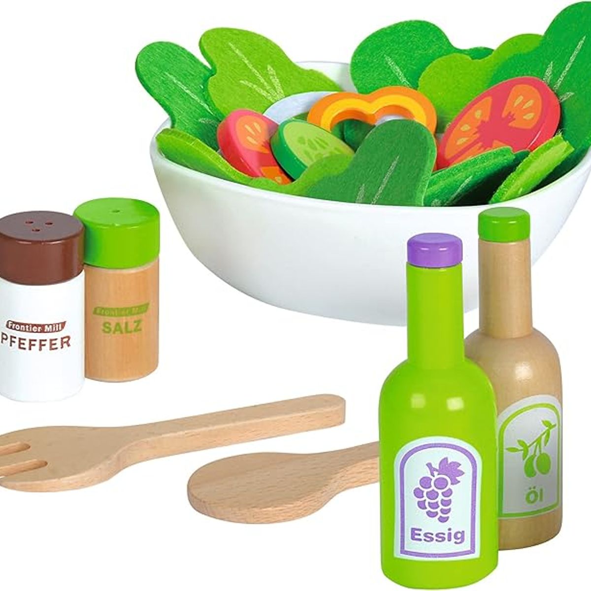 GENERICO - JUEGO KIT ENSALADA DE MADERA