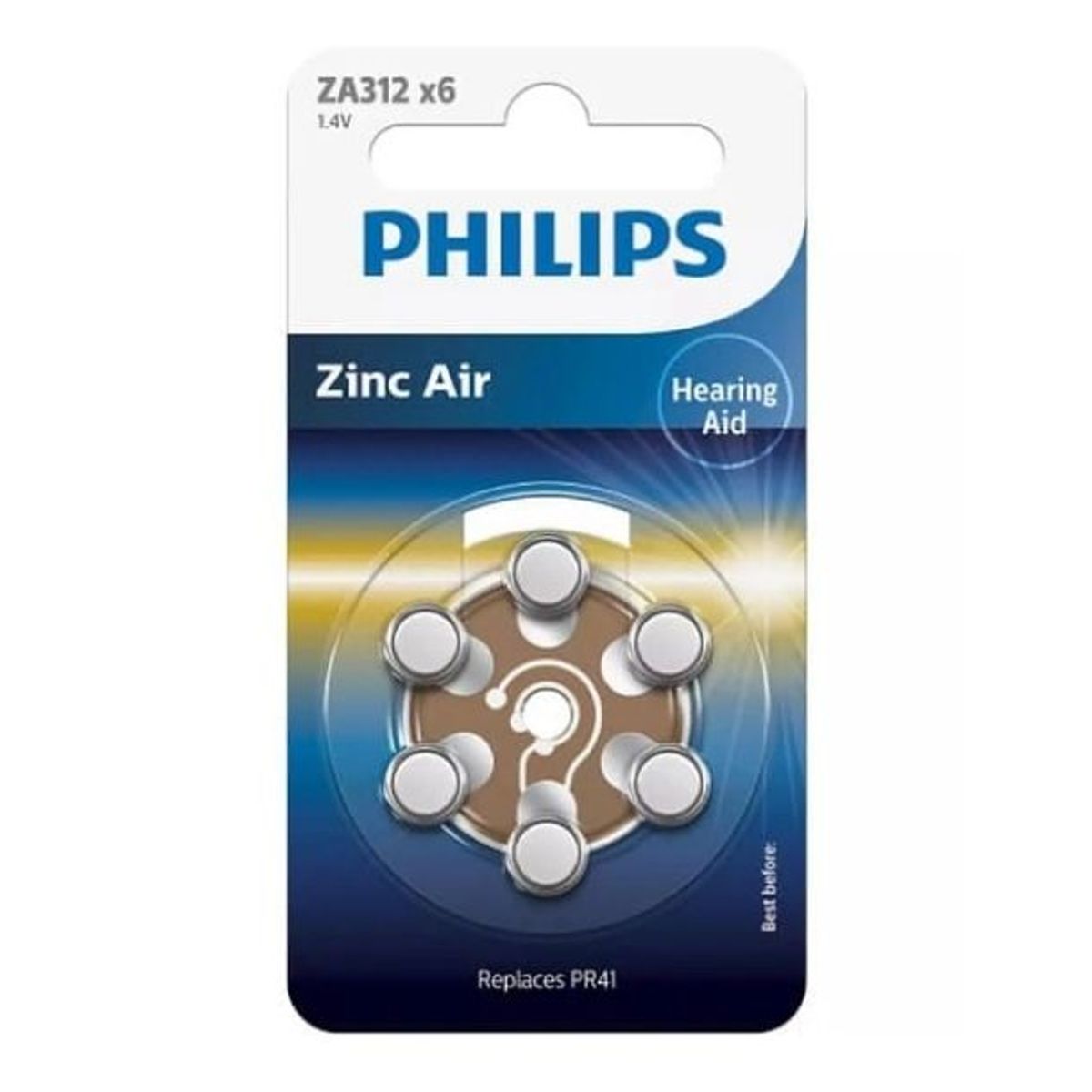 PHILIPS - Pila Philips Para Audífonos Za 312 1 Unidad Blister 6 Pilas