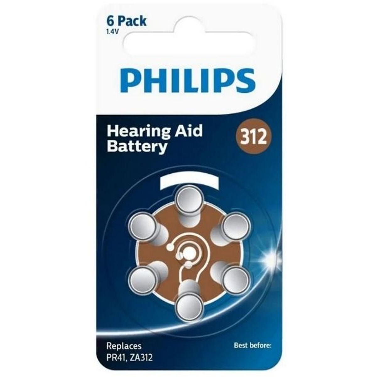 PHILIPS - Pila Philips Para Audífonos Za 312 1 Unidad Blister 6 Pilas