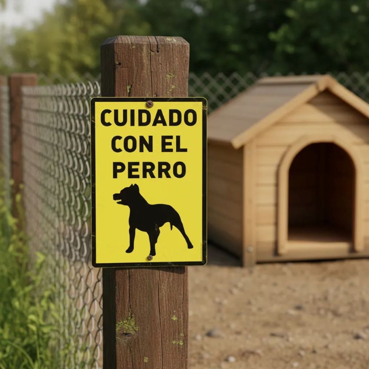 METALFER - Señaletica Advertencia Perro Letrero Peligro Cuidado 18x25cm