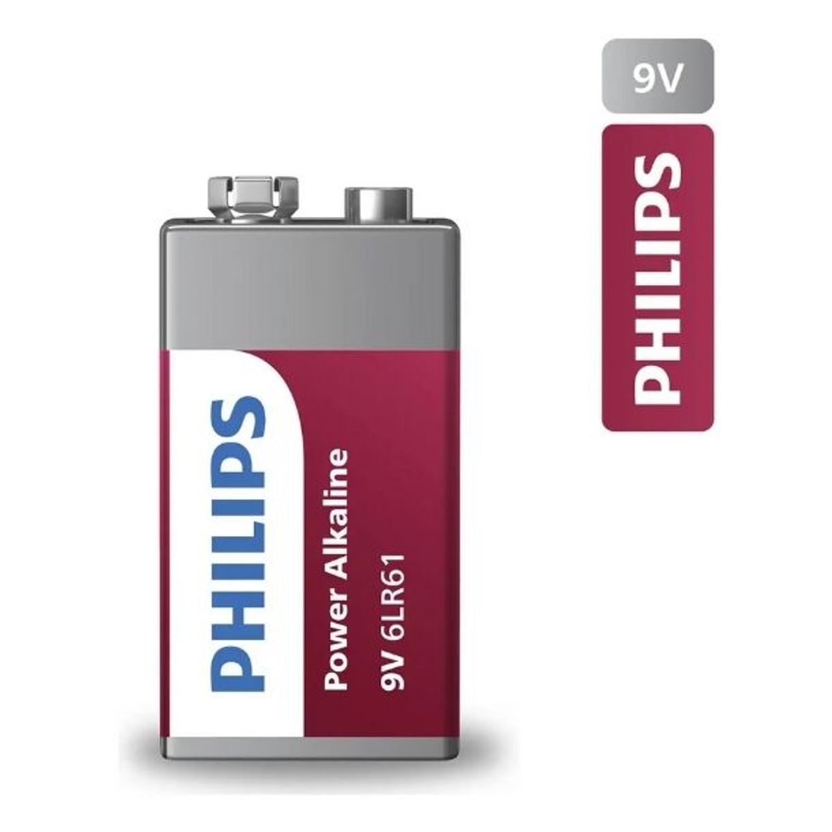 PHILIPS - Batería Philips Alcalina 6lr61p1b 9v Rectangular 1 Unidad