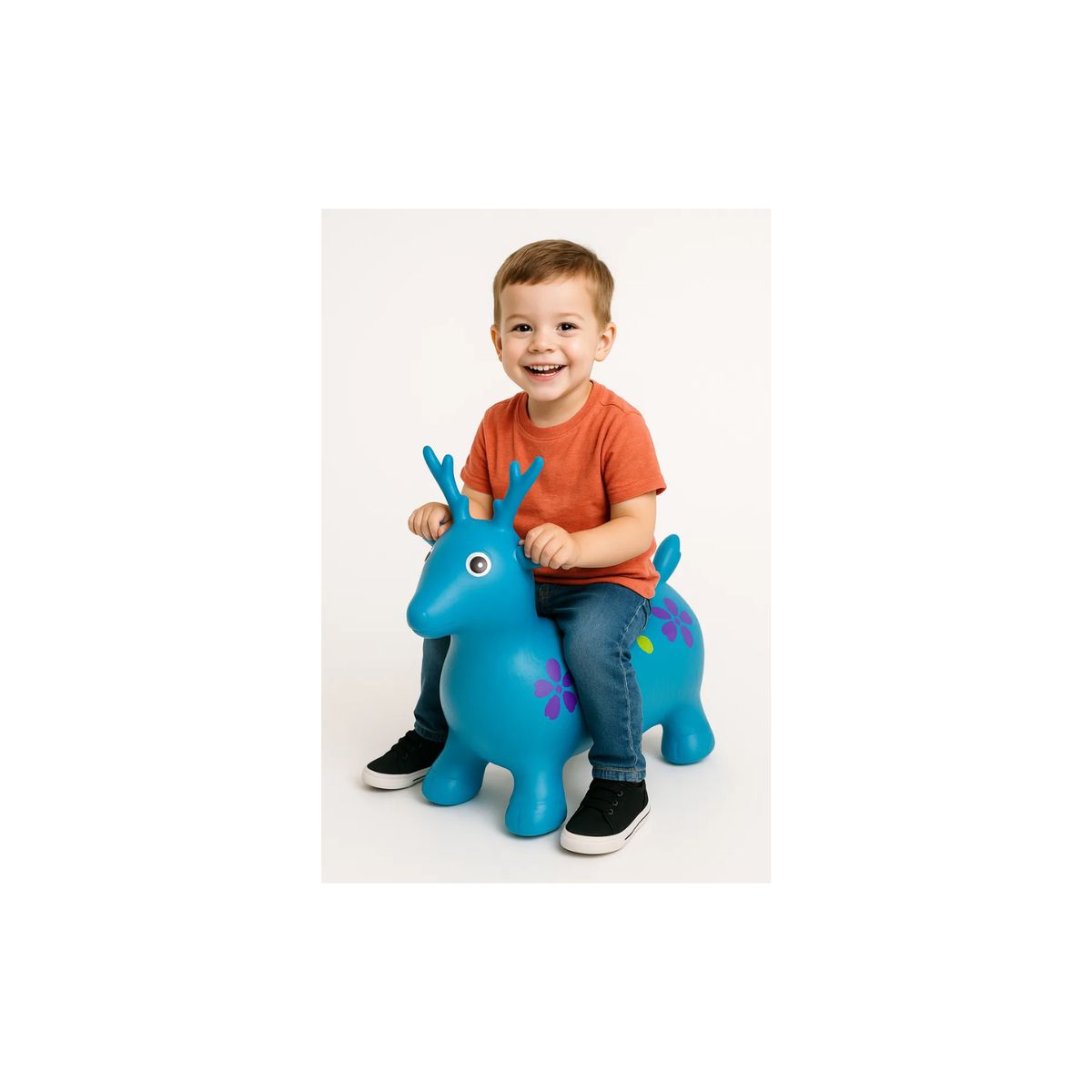 GENERICO - Burro Pony Caballito Saltarin De Goma Juguete Infantil Niños Azul