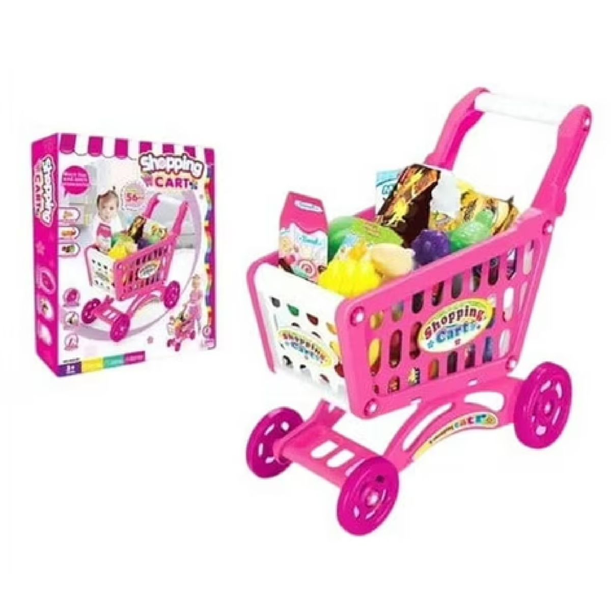 GENERICO - Carrito de compras 56 pcs - Rosa