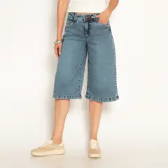 WADOS - BERMUDA JORT DENIM TIRO ALTO PRETINA INTERNA 2 BOTONES