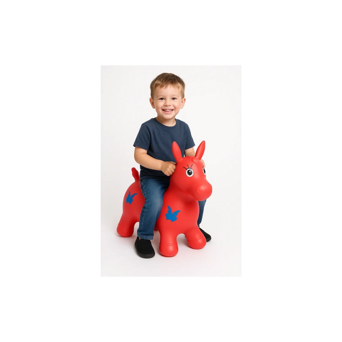 GENERICO - Burro Pony Caballito Saltarin De Goma Juguete Infantil Niños Rojo