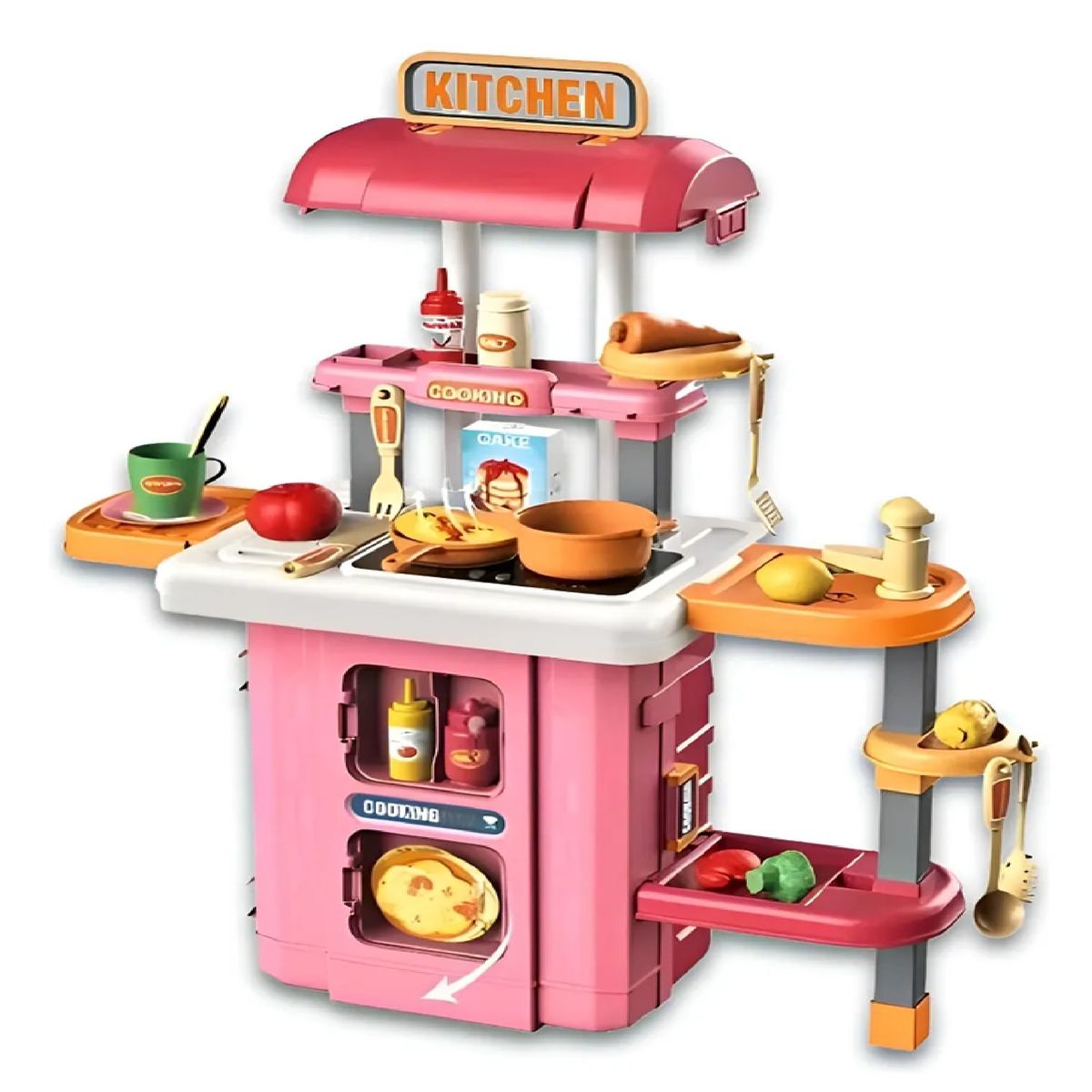 GENERICO - Juguete Maleta 3 En 1 Cocina Rosada Sale Agua