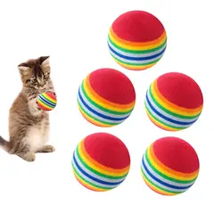 PAWISE - Pelotas para Gatos Arco Iris X5 Juguetes para Gatos