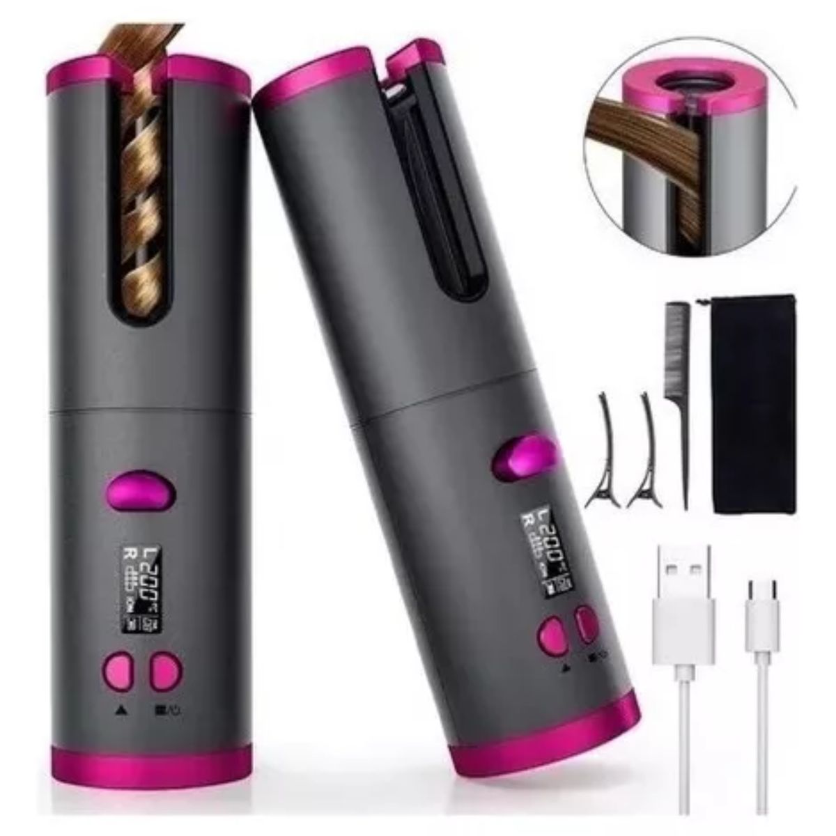 GENERICO - Rizador de Cabello Automático Inalámbrico con Tecnología Turmalina - Rizos Perfectos en minutos