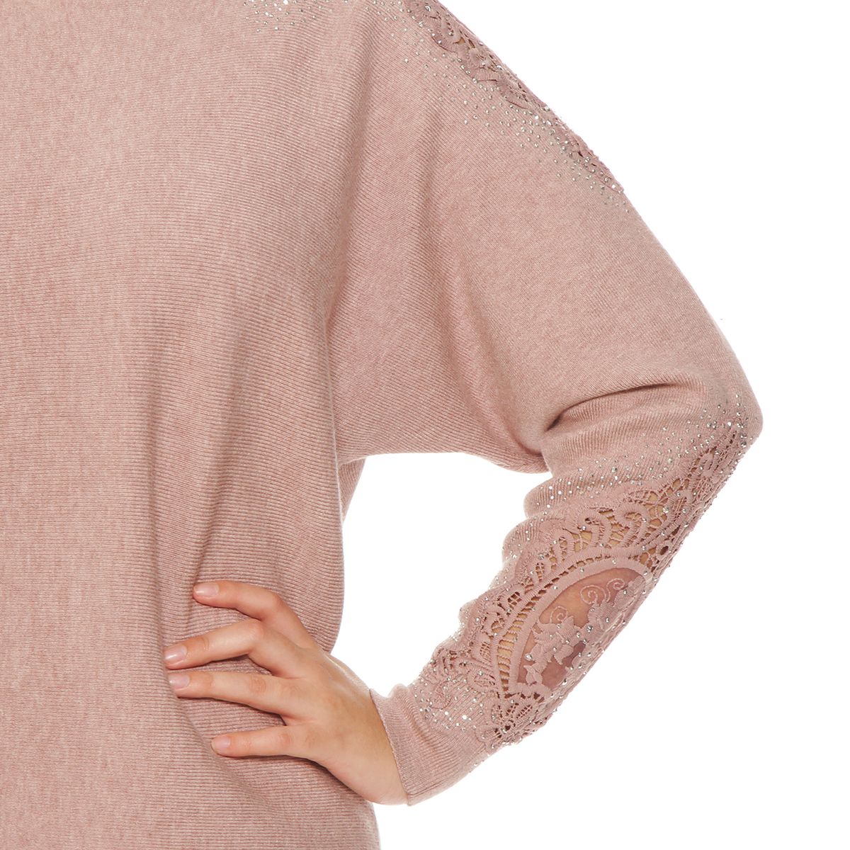 WADOS - SWEATER MANGA LARGA CON APLICACION ESCCOTE REDONDO