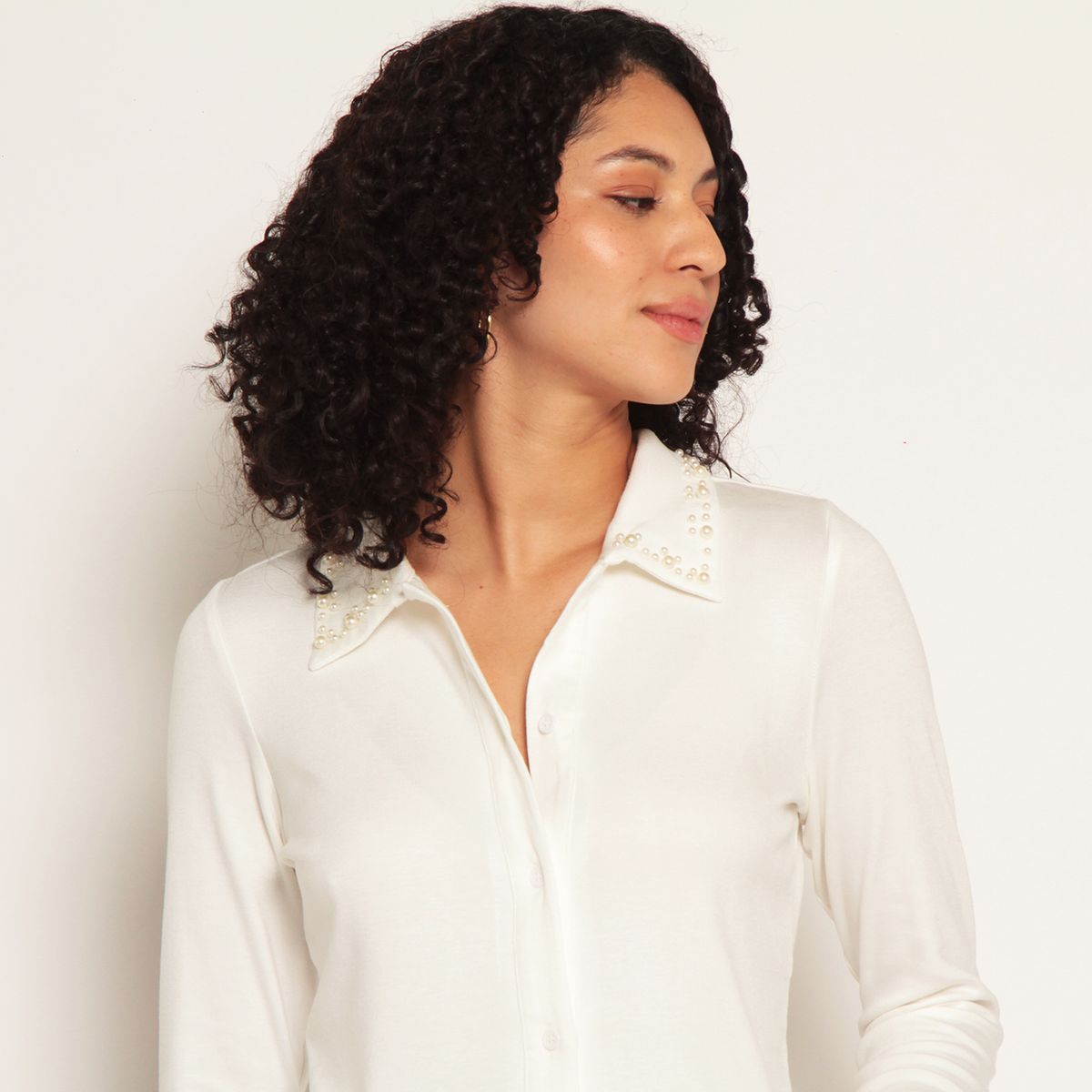 WADOS - BLUSA MANGA LARGA APLICACION ABOTONADA EN DELANTERA