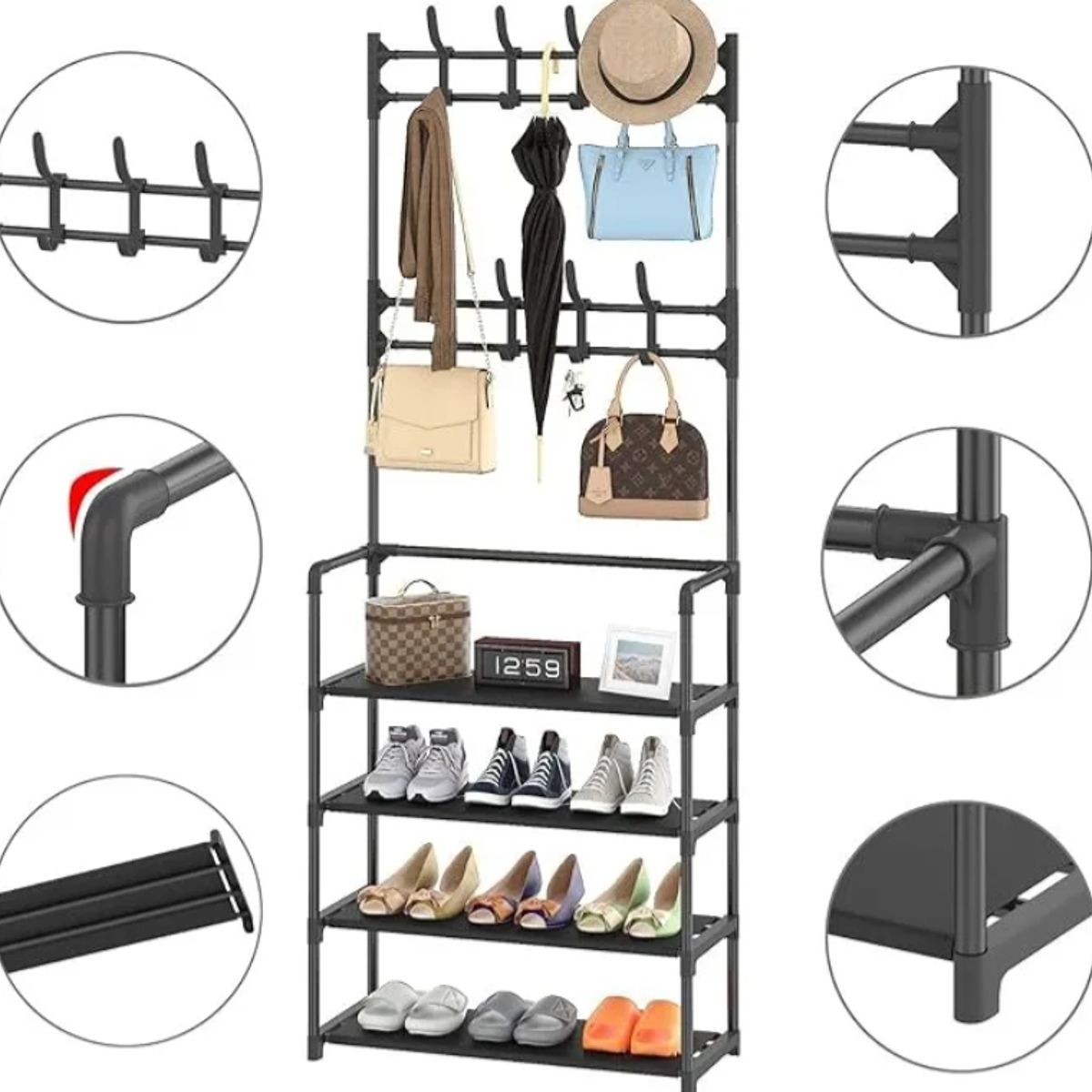 GENERICO - Zapatero Organizador Colgador Zapatos Armario Perchero Negro