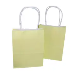 GENERICO - BOLSA REGALO AMARILLO PASTEL 15X21X8 X12 UNI